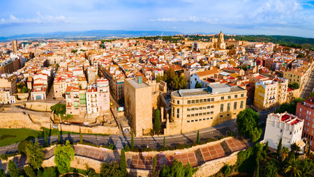 Praetorian Tower and Roman Circus in Tarragona. Tarragona is a port city located in northeast Spain on the Costa Daurada in Catalonia region in Spain.の写真素材