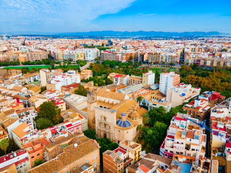 Parish Church of the Holy Cross in Valencia city in Spainの写真素材