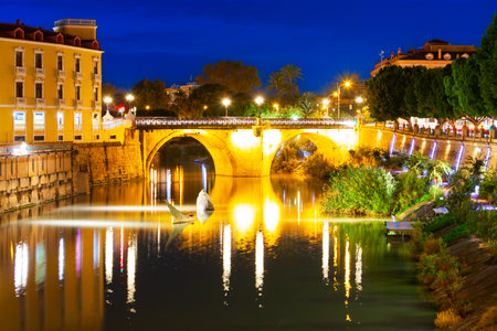 Bridge of Perils or Puente de los Peligros is a bridge through Segura river in Murcia. Murcia is a city in south eastern Spain.の写真素材
