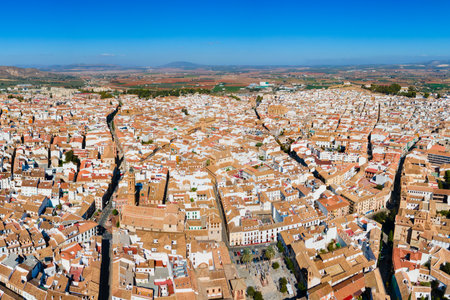 Antequera aerial panoramic view. Antequera is a city in the province of Malaga, the community of Andalusia in Spain.の写真素材