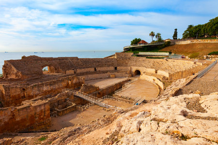 Tarragona Amphitheatre is a Roman amphitheatre in the city of Tarragona in the Catalonia region of Spain.の写真素材