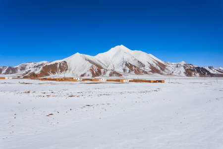 Beauty Pamir mountains near Murghab, the highest town in Tajikistan at 3650 meters above sea level. Murghab or Murghob or Murgab is located on the Pamir Highway.の写真素材