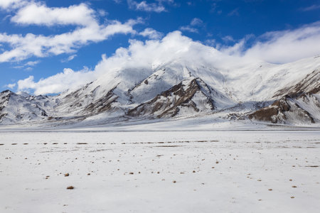 Beauty Pamir mountains near Murghab, the highest town in Tajikistan at 3650 meters above sea level. Murghab or Murghob or Murgab is located on the Pamir Highway.の写真素材