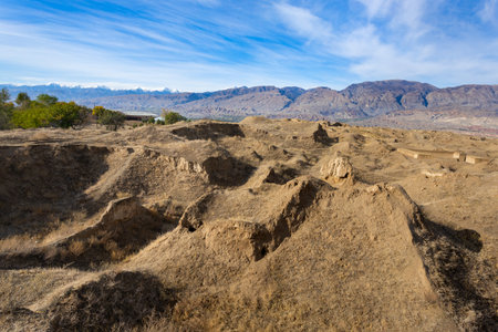 Ancient Penjikent city ruins. Penjikent or Panjakent is a city in the Sughd province of Tajikistan.の写真素材