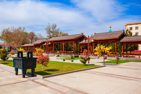Chinese Garden in the centre of Samarkand city in Uzbekistanの写真素材