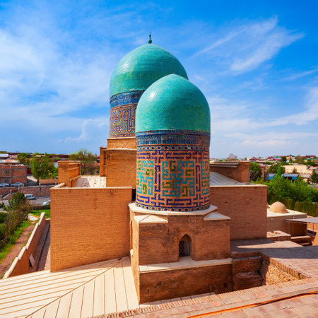 Shah-i-Zinda or Shah i Zinda is a mausoleum in the Samarkand city, Uzbekistanの写真素材