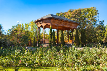 Botanical garden in Dushanbe. Dushanbe is the capital city of Tajikistan.の写真素材