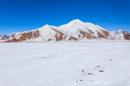 Beauty Pamir mountains near Murghab, the highest town in Tajikistan at 3650 meters above sea level. Murghab or Murghob or Murgab is located on the Pamir Highway.の写真素材