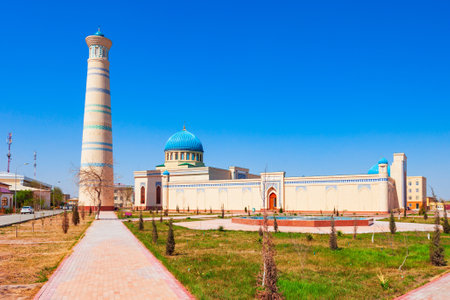 Ohun Bobo Jome Masjidi is a mosque in the centre of Urgench city, Uzbekistanの写真素材