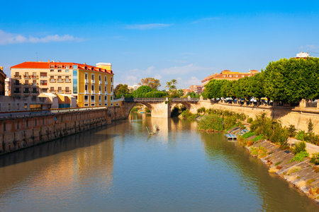 Bridge of Perils or Puente de los Peligros is a bridge through Segura river in Murcia. Murcia is a city in south eastern Spain.の写真素材