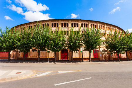 Bullring or plaza de toros building exterior in Murcia. Murcia is a city in south eastern Spain.の写真素材
