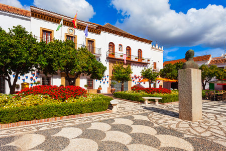 Marbella Town Hall or Ayuntamiento at the Plaza de los Naranjos square in Marbella city in the province of Malaga in the Andalusia, Spainの写真素材