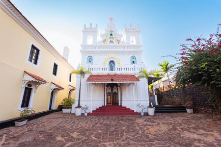 St. Anthony Church at the Fort Tiracol. Fort Tiracol is a portuguese fort near the village of Tiracol in the North Goa in India.の写真素材