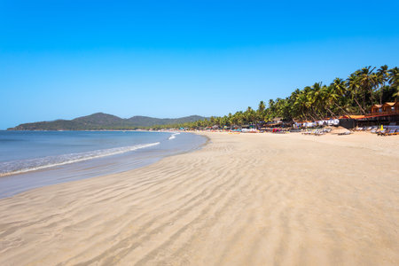 Beauty Palolem Beach. Palolem Beach is situated in Canacona in southern Goa, India.の写真素材