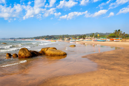 Beauty Agonda Beach. Agonda Beach is a public beach located near the famous Palolem beach in South Goa in India.の写真素材