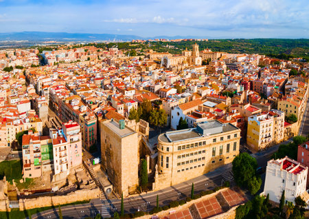 Praetorian Tower and Roman Circus in Tarragona. Tarragona is a port city located in northeast Spain on the Costa Daurada in Catalonia region in Spain.の写真素材