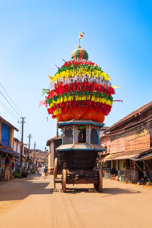 Wooden chariot at the Mahabaleshwar Temple is a Hindu temple located in Gokarna, Karnataka state in India.の写真素材