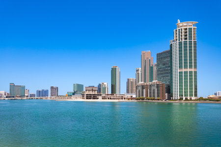 Al Reem Island skyline panoramic view in Abu Dhabi. Abu Dhabi is the capital city of the United Arab Emirates.の写真素材