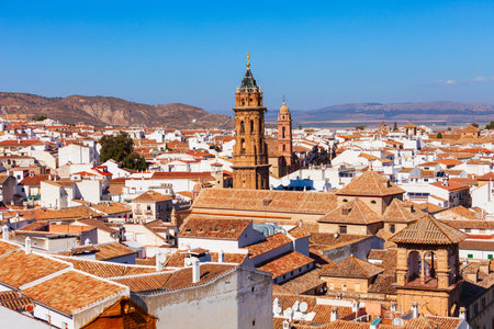 Saint Sebastian Parish Church in Antequera. Antequera is a city in the province of Malaga, the community of Andalusia in Spain.の写真素材