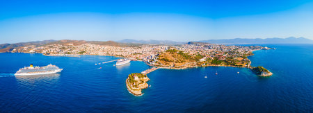 Kusadasi city aerial panoramic view. Kusadasi is located in Aydin Province, Turkey.の写真素材