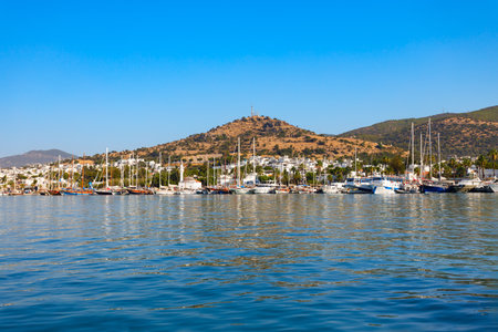 Boats and yachts at the Bodrum city marina. Bodrum is a city in Mugla Province, Turkey.の写真素材