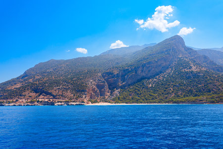 Kidrak Beach near Oludeniz town in Fethiye district in Turkeyの写真素材