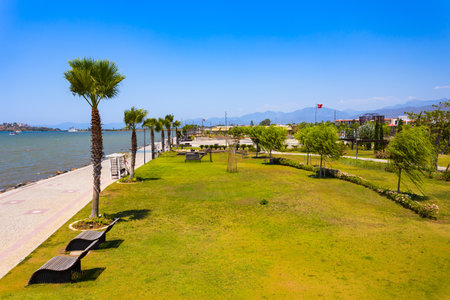 Sehit Fethi Bey public park in Fethiye. Fethiye is a city in Mugla Province, Turkey.の写真素材