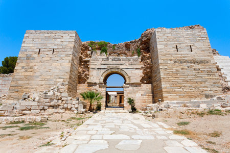 Basilica of St. John ruins at the Ephesus ancient greek city in Selcuk modern city in Izmir Province in Turkeyの写真素材