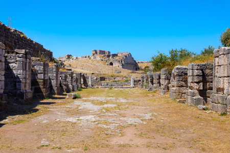 Miletus archaeological site. Miletus was an ancient Greek city and now located near the Didim modern city in Turkey.の写真素材