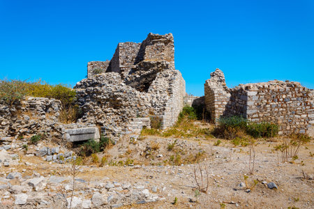 Miletus archaeological site. Miletus was an ancient Greek city and now located near the Didim modern city in Turkey.の写真素材