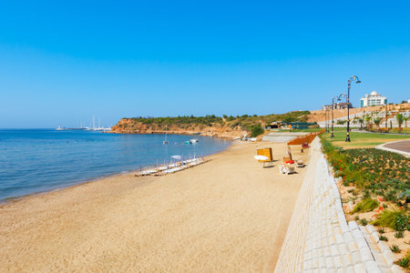 Didim city beach. Didim is a town in Aydin Province in Turkey.の写真素材