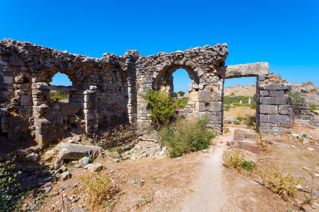 Miletus archaeological site. Miletus was an ancient Greek city and now located near the Didim modern city in Turkey.の写真素材