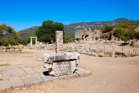 Kaunos ancient city. Kaunos is located near Dalyan town in Mugla Province, Turkey.の写真素材