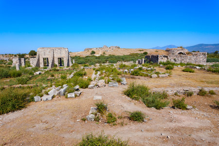 Miletus archaeological site. Miletus was an ancient Greek city and now located near the Didim modern city in Turkey.の写真素材
