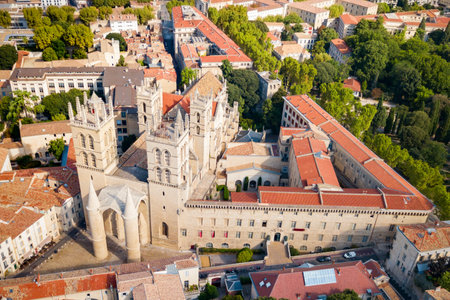 Montpellier Cathedral or Saint Pierre Cathedral is a roman catholic church located in Montpellier city in Franceの写真素材
