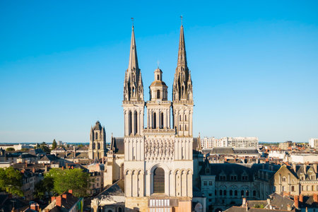 Saint Maurice Cathedral of Angers is the seat of the Roman Catholic Diocese of Angers in Franceの写真素材