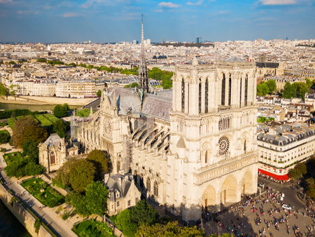 Notre Dame de Paris or Notre-Dame Cathedral is a medieval Catholic cathedral in Paris, Franceの写真素材