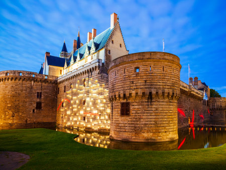 Castle of the Dukes of Brittany or Chateau des ducs de Bretagne is a castle in Nantes city in Franceの写真素材