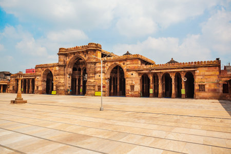 Jama Masjid or Jumah Mosque is a main mosque in the city of Ahmedabad, Gujarat state of Indiaの写真素材