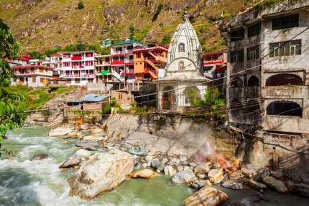Gurudwara Shri Manikaran Sahib is a sikh gurdwara in Manikaran, Himachal Pradesh state in Indiaの写真素材