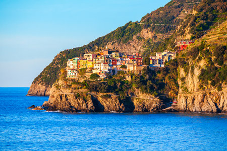 Manarola is a small town in Cinque Terre national park, La Spezia province in Liguria Region, northern Italyの写真素材
