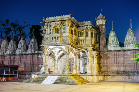 Hutheesing Temple is the best known Jain temple in Ahmedabad city in Gujarat state of Indiaの写真素材