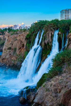 Duden waterfall park in Antalya city in Turkeyの写真素材