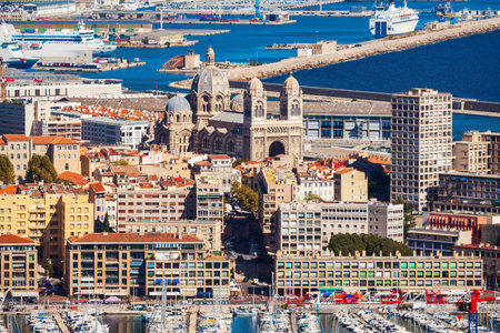 Marseille aerial panoramic view. Marseille is the second largest city of France.の写真素材