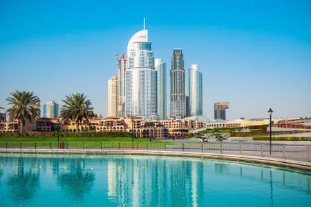 Dubai city centre skyline in United Arab Emirates or UAEの写真素材