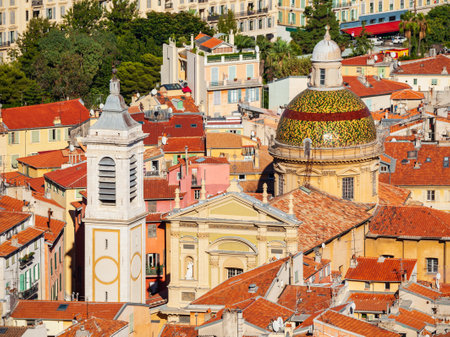 Nice Cathedral is a Roman Catholic cathedral located in the Nice city in southern Franceの写真素材