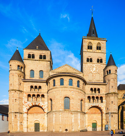 Trier Cathedral or Trierer Dom St. Peter and Liebfrauenkirche or Church of Our Lady in Trier city in Germanyの写真素材