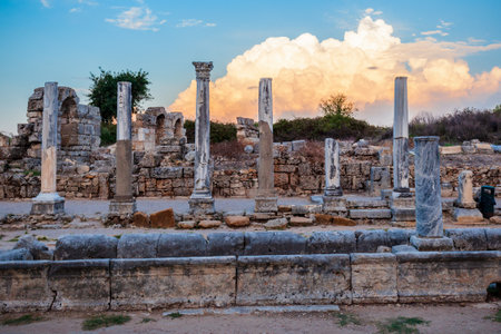 Perge was an ancient Anatolian city, now located near the Antalya city in Turkeyの写真素材