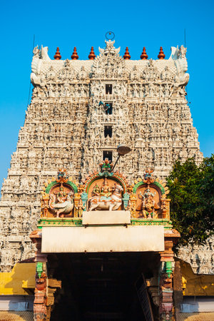 Thanumalayan or Sthanumalayan Temple is an important Hindu temple in Suchindram near Kanyakumari in Tamil Nadu, Indiaの写真素材