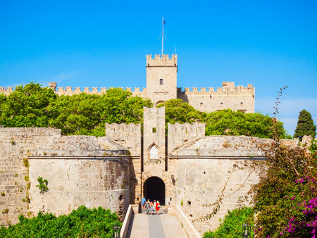 Rhodes old town in Rhodes island in Greeceの写真素材